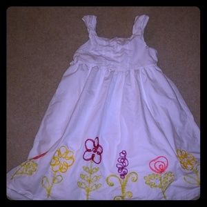 Girls white dress fully lined
